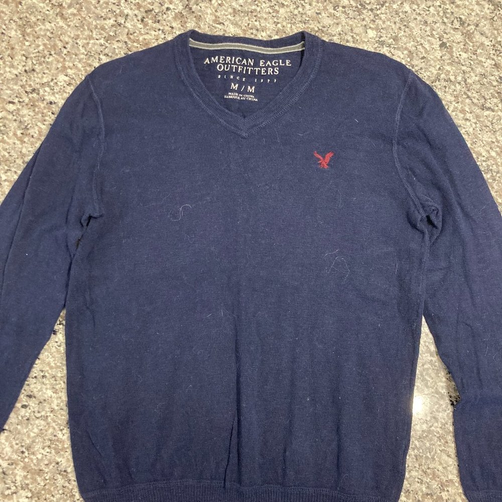 Medium Navy American Eagle V Neck Sweater